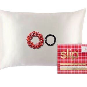 Slip Rosemary Gift Set With Queen Pure Silk Pillowcase And Scrunchies New
